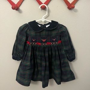 Girls Green Plaid Christmas Dress